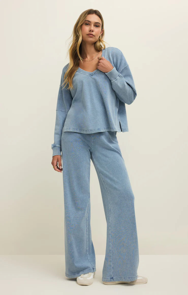 DELPHINE - Knit Denim Sweatshirt