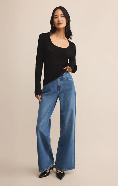 TIBI - Scoop Mesh Top