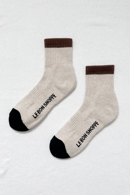 Color Block Girlfriend Socks in Black Coffee