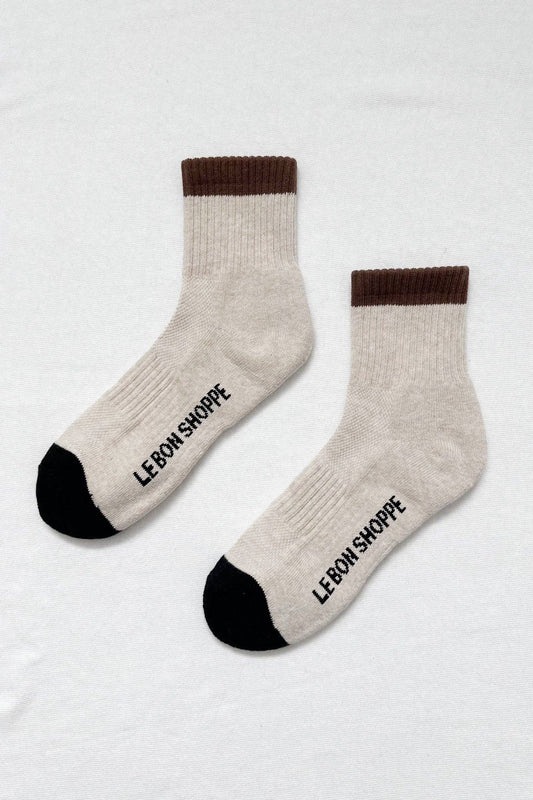 Color Block Girlfriend Socks in Black Coffee