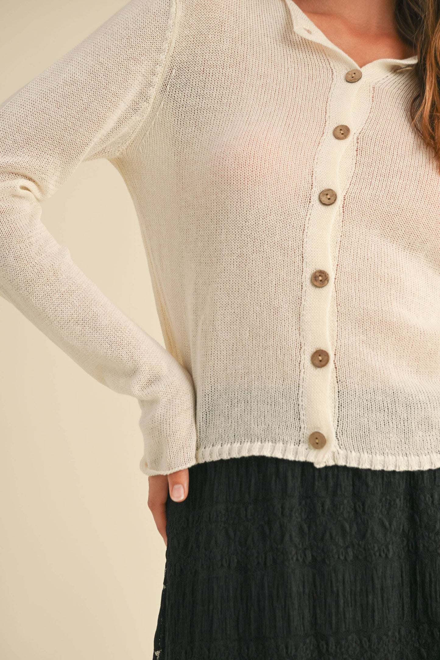 LYRIC - Light Weight Button Down Cardigan
