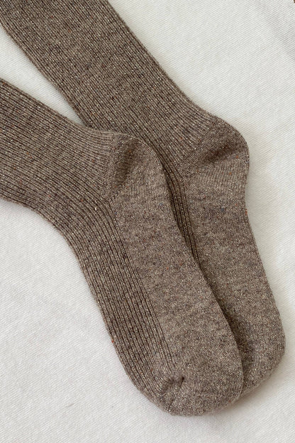 Winter Sparkle Socks: Nutmeg