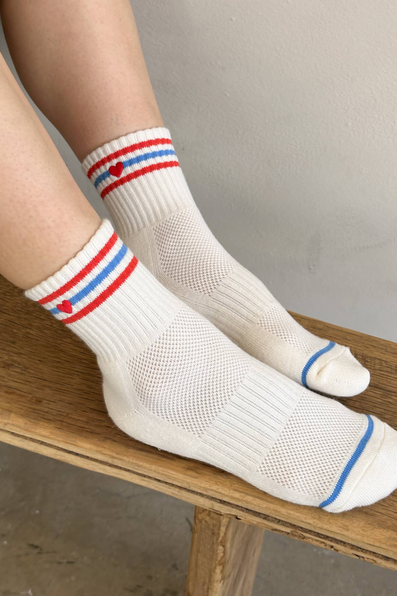 Embroidered Girlfriend socks: LECHE + HEART