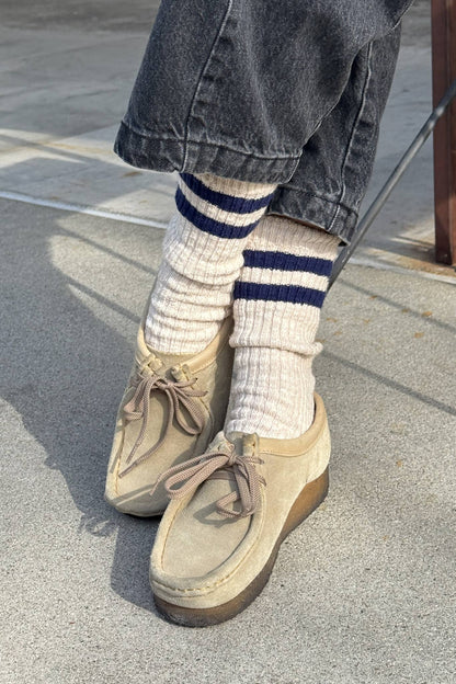 Cottage Varsity Socks: Oatmeal Varsity