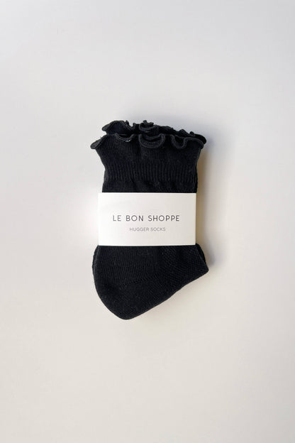 Ruffled Hugger Crew Socks in VANILLA / RED