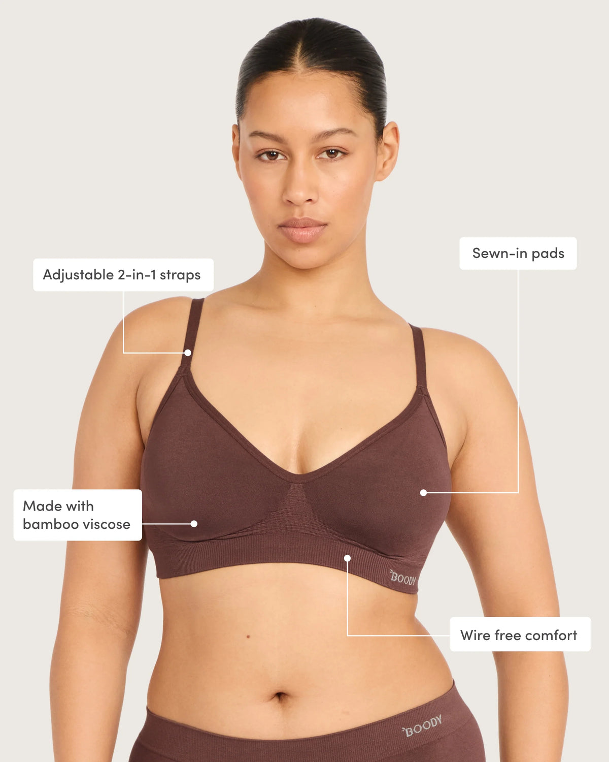 Wireless T-Shirt Bra in espresso