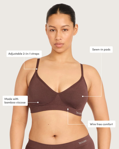 Wireless T-Shirt Bra in espresso