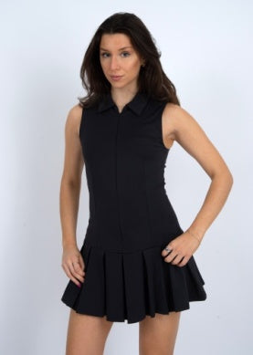 BELLE Polo Collared Pleated Dress