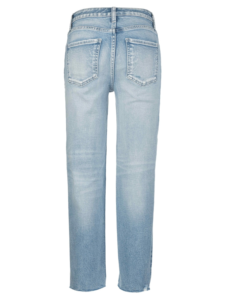 RACHAEL - High Rise Mom Raw Hem (Light Wash)
